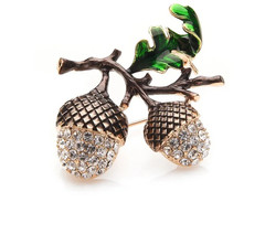 Pine-cone Flower Brooch Lucky Plants Vintage Luxury Coat Jewelry Badge Gift Pin