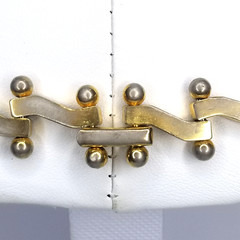 Zig Zag Statement Necklace Flat Barbell Gold Tone 18 In L x 1/2 In Clasp Closure