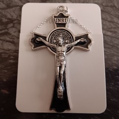 925 Sterling Silver 3D Christian Jesus Christ Cross Catholic Crucifix Necklace