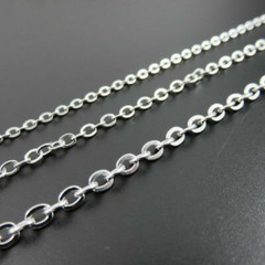1.5-3.2mm 16″-32″ Wholesale In Bulk Stainless Steel Silver Oval Chain Necklace