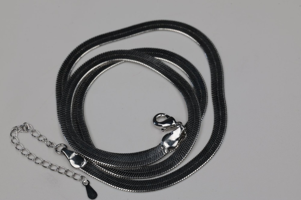 Sterling Silver Herringbone Snake Chain Necklace 925 Flat 16-18″ 10g