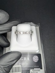 Solid 925 Sterling Silver GRA Certified Moissanite Eternity Band Ring Size 9