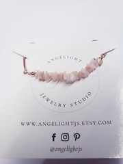 AngeLightJS Pink Opal Bracelet, Raw Gemstone Adjustable FITS UP TO 10″