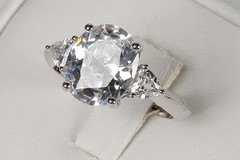 New Avon CLEAR OVAL CZ Silver CZ Cocktail Wedding RING – 5, 6, 7, 8, 9, 10 or 11