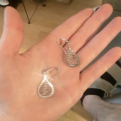 925 Sterling Silver Wire Tear Drop Dangle Earrings