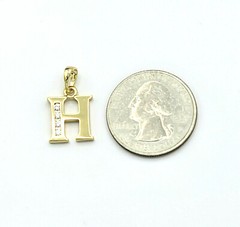 14K Gold Plated Initial Letter Name Pendant Necklace with Chain. Oro Laminado