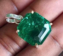 40.35 Ct Stunning Emerald 925 Solid Silver Square Cut Pendant Gemstone