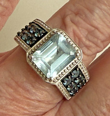 BEAUTIFUL STERLING SILVER 925 BLUE TOPAZ THAILAND RING SIZE 8 EXCELLENT
