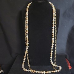 Chico’s Gold-Tone Faceted Crystal Accent Strand Necklace 36 in.