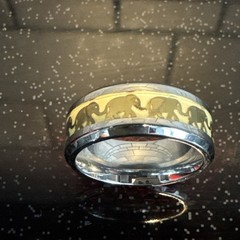 Elephants on a Band Fashion* Rings Two-Tone women size 7.5