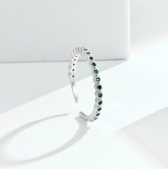 Green Jade Minimalist Dainty Healing Balance Resizable Adjustable Women Ring
