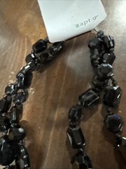 Apt. 9 Black Faceted Necklace Crystals & Square Beads