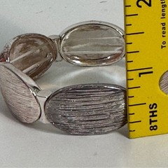 Silver Tones Elastic Bangle Bracelet