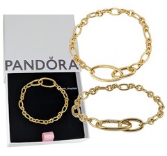 NEW 100% Authentic PANDORA 14k Gold Openable Oval Link Chain Bracelet 564678C00