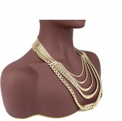 Mens Miami Cuban link Chain Necklace Bracelet 5mm to 12mm Yellow 14k Gold Plated