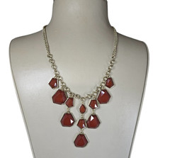 Stephan & Co Women’s Trendy Gold Plated Rust Resin Bib Necklace NWT