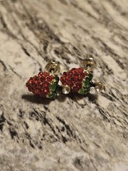Gold Plated Strawberry Earring Studs