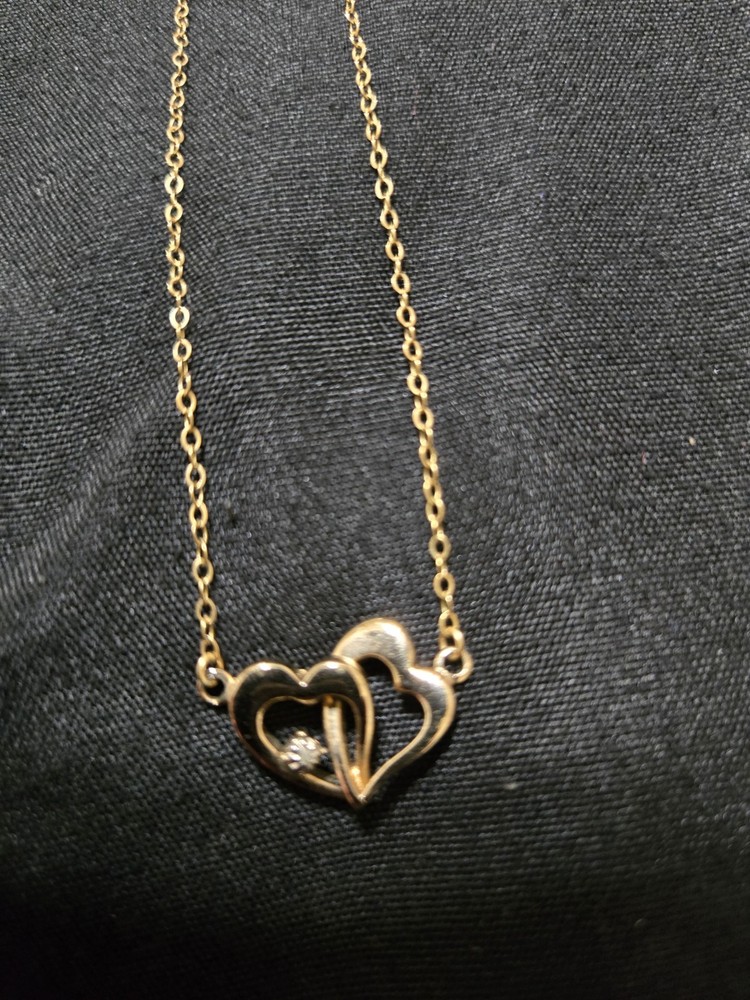 Vintage 14K Gold Filled Interlocking Double Heart Necklace – 16″
