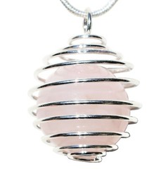 CHARGED Rose Quartz Crystal 16mm Sphere Pendant + 20″ Stainless Steel Chain