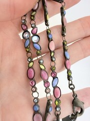 SORRELLI BRASSTONE MULTICOLOR CRYSTAL CROSS 16” NECKLACE K351E