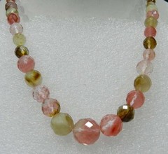 Faceted 6-14mm multicolor Watermelon Tourmaline Gems Round Beads Necklace 18″