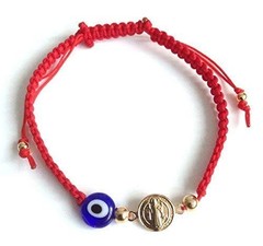 Saint Benedict Adjustable Red String Kabbalah Bracelet for all Ages Women Pro…
