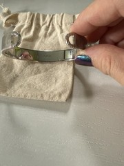 A.P.C. Silver Tone Adjustable Signed Metal Cuff Bracelet NWOT