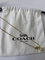 Coach Faux Stone Signature Heritage Pav Icons Butterfly Short Pendant Necklace