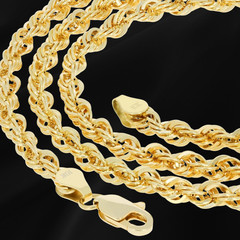 10k Rope Chain 3mm in width Semi Solid , in 16,18,20
