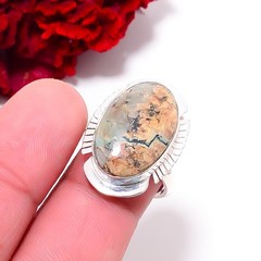 Aqua Chrysoprase – Australia Gemstone 925 Sterling Silver Ring S.7 R98132
