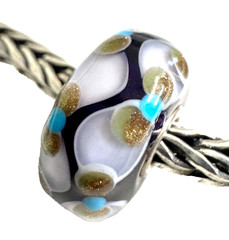 (ONE) Trollbeads Beautiful Dark Purple base SPARKLE Unique BEAD NO.2(Center One)