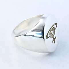 Vivienne Westwood Orb Signet Oval Ring S Size 11 Sterling Silver 925 Japan Used