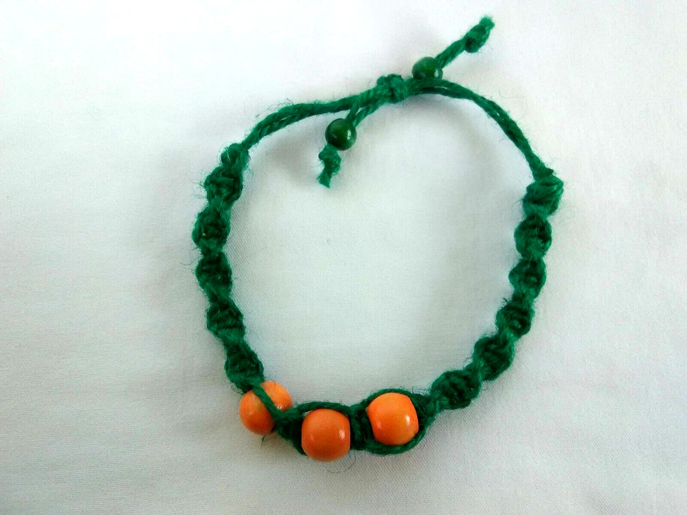 Anklet or Bracelet Braided Hemp Adj Unisex 6-11″ Eco Friendly USA Seller New