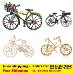 Shining Flower Bicycle Brooch Beautiful Transportation Pin Gift Jewelry Hot Sale