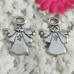 Free Ship 20 Pcs Antique Silver Angel Charms Pendant 31X25MM H-1971