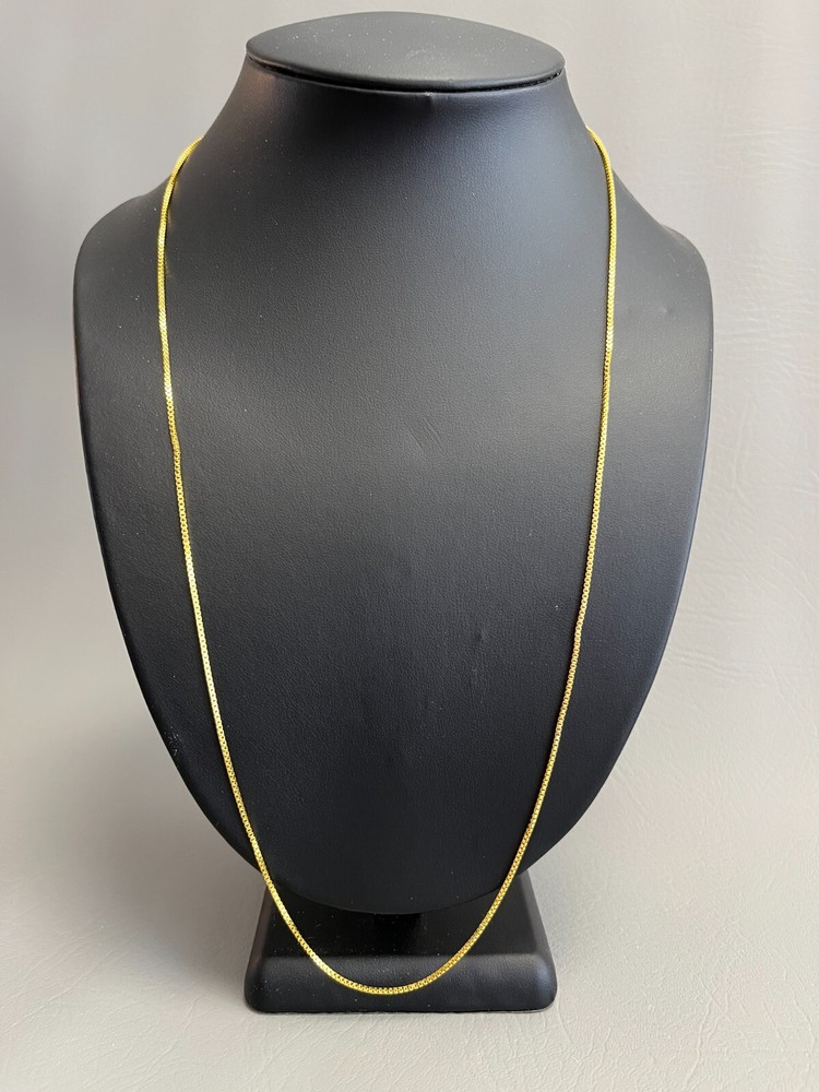 SHARP!! STAMPED 18K GOLD FILLED 1.6mm BOX CHAIN 26″ LONG FITS PENDANT NECKLACE