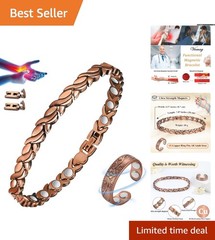 Ladies’ 99.9% Pure Copper Magnetic Bracelet – Elegant Design, Gift Box Included