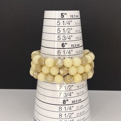 Beaded Bracelets Set Cream Marbled Neutral Stretch Boho Stackable