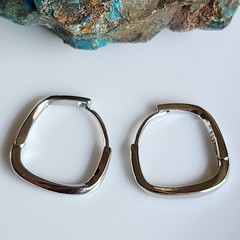 925 Sterling Silver Hoop Huggie Stud 2.2mmx21mm Earrings
