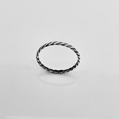 Sterling Silver Twist Ring, Stackable Ring, Silver Ring, Rope Ring