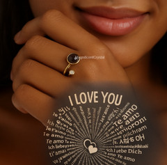 Bubble Projection Ring “I Love You” in 100 Languages Proposal/Graduation Gifts