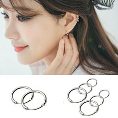 New Round Small Sleeper Hoops Earrings 3 Pairs Earrings Hoop13mm 14mm 15mm