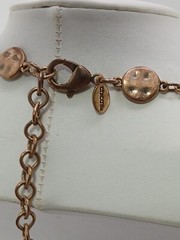 CHICO’S mixed metals hammered graduated discs stations design 36 in necklace