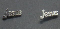 JESUS Stud Earrings, Stainless Steel – Silver Color, Christian Fashion Jewelry