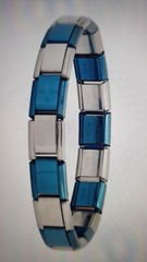 BLUE /STAINLESS STEEL 9mm bracelet compatible with all Italian charm brands.