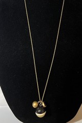 Ann Taylor Gold and Black Tone Statement Necklace in Perfect Condition