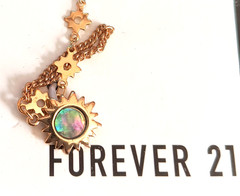 Forever 21 Sun Shape Charm Goldtone Adjustable Hand Chain New with Tags