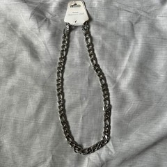 9mm Stainless Steel Figaro Chain Necklace, 20 inches, Silver