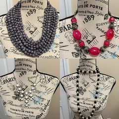 4 piece multicolor women’s necklace bundle/lot (READ DESC!!!!!)