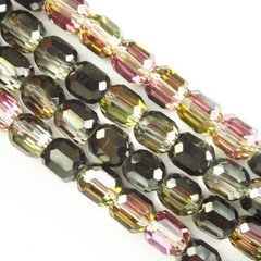 1Strand 8x7mm Faceted Black Purple Crystal Column Loose Bead 24inch SJTZ20